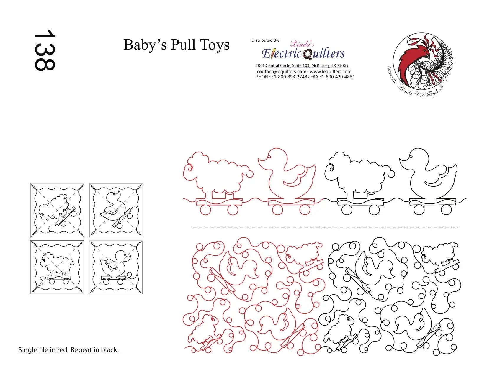 138 Baby Pull Toys Pantograph with Blocks by Linda V. Taylor - Linda's Electric Quilters