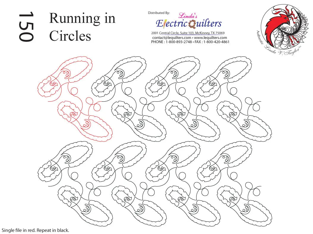 150 Running In Circles Pantograph by Linda V. Taylor - Linda's Electric Quilters