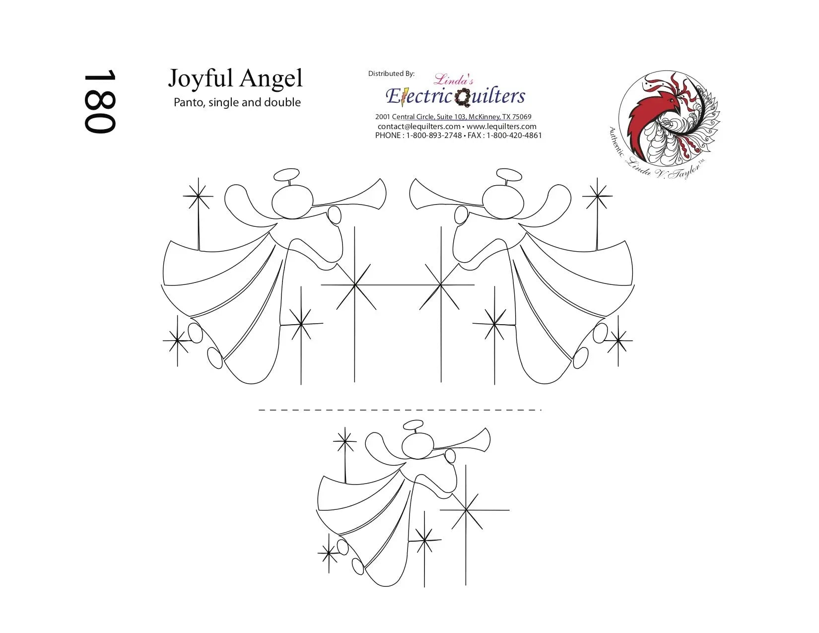 180 Joyful Angels Pantograph by Linda V. Taylor - Linda's Electric Quilters