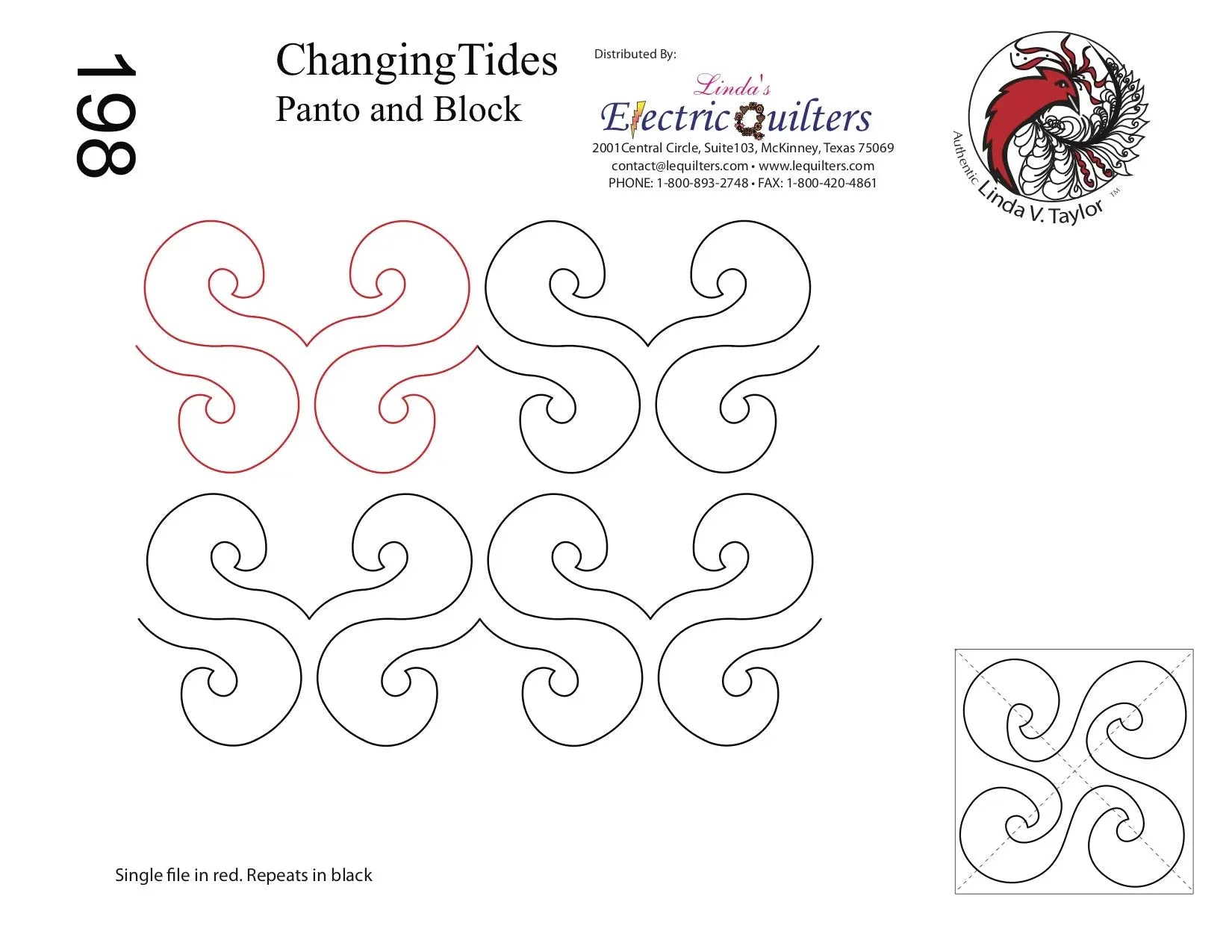 198 Changing Tides Pantograph with Blocks by Linda V. Taylor - Linda's Electric Quilters