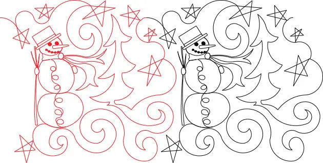 214 Snowman Pantograph by Linda V. Taylor - Linda's Electric Quilters