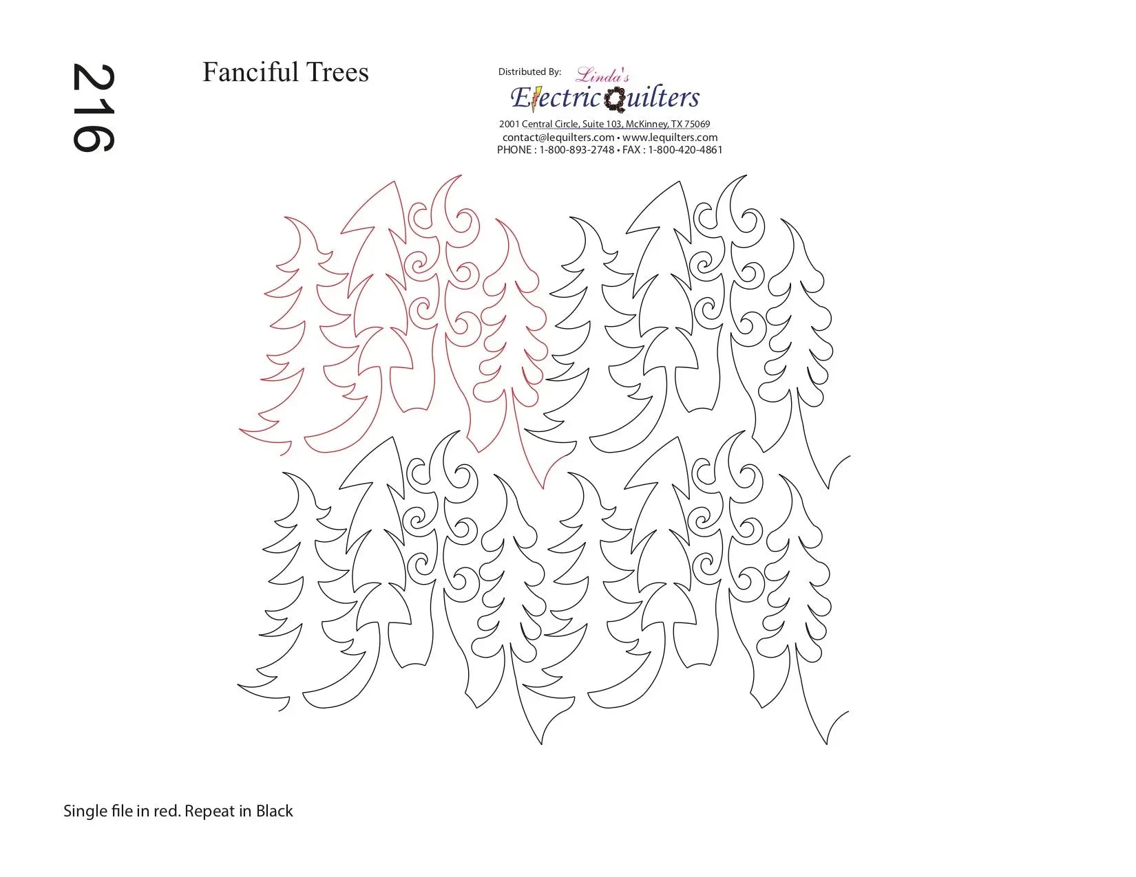 216 Fanciful Trees Pantograph by Linda V. Taylor - Linda's Electric Quilters