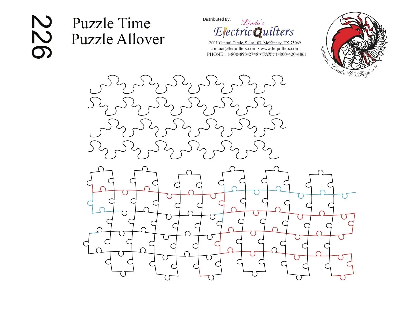 226 Puzzle Time Pantograph by Linda V. Taylor - Linda's Electric Quilters