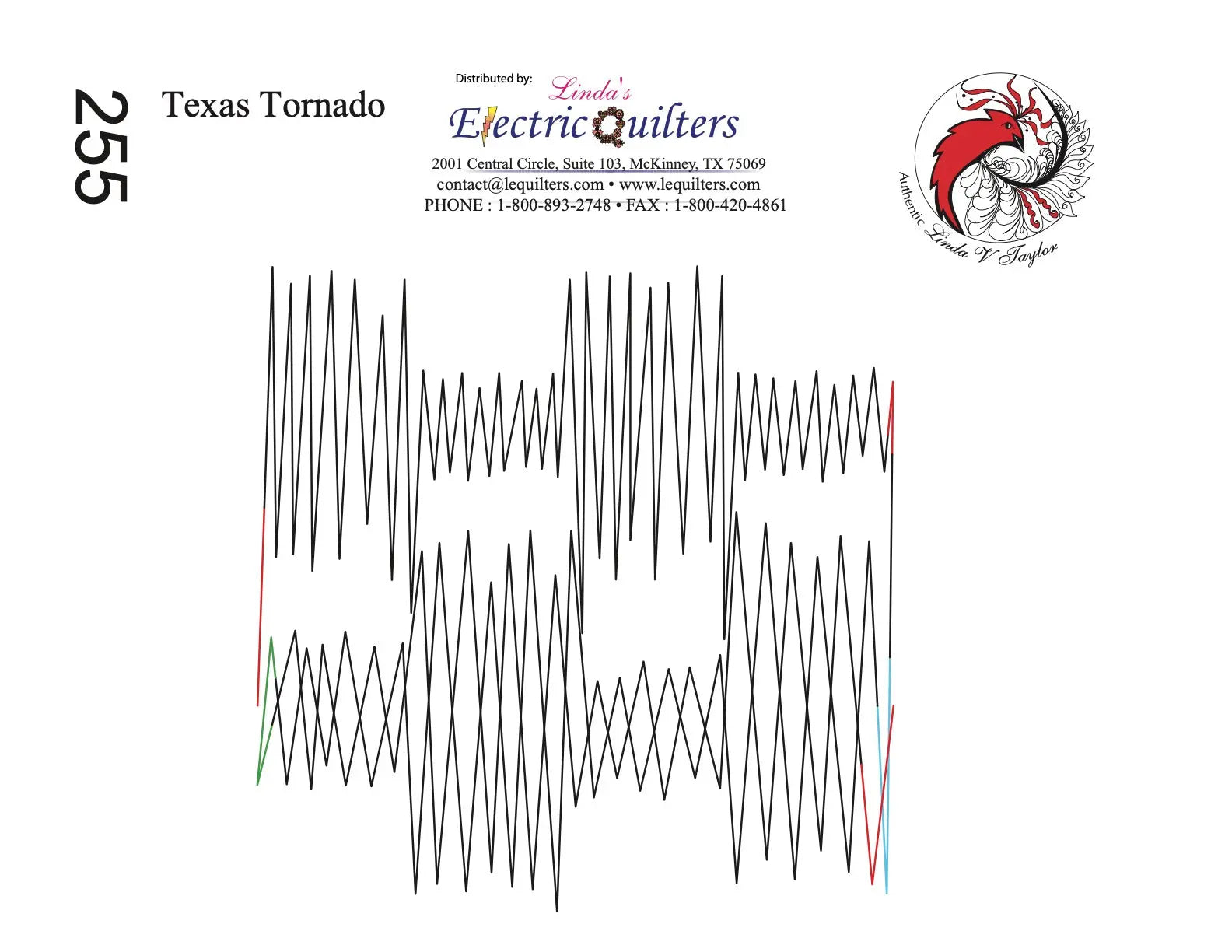255 Texas Tornado Pantograph by Linda V. Taylor - Linda's Electric Quilters