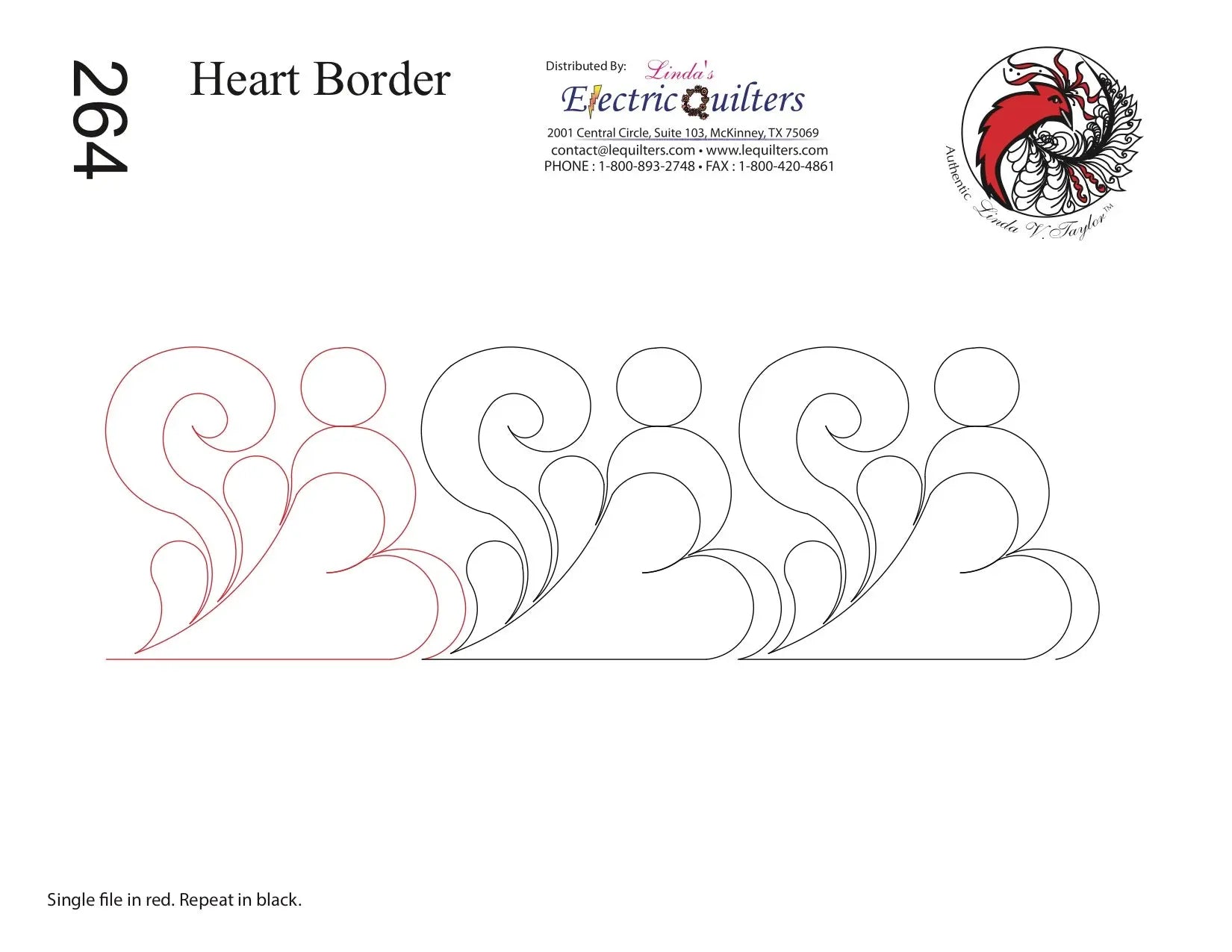 264 Heart Border Pantograph by Linda V. Taylor - Linda's Electric Quilters
