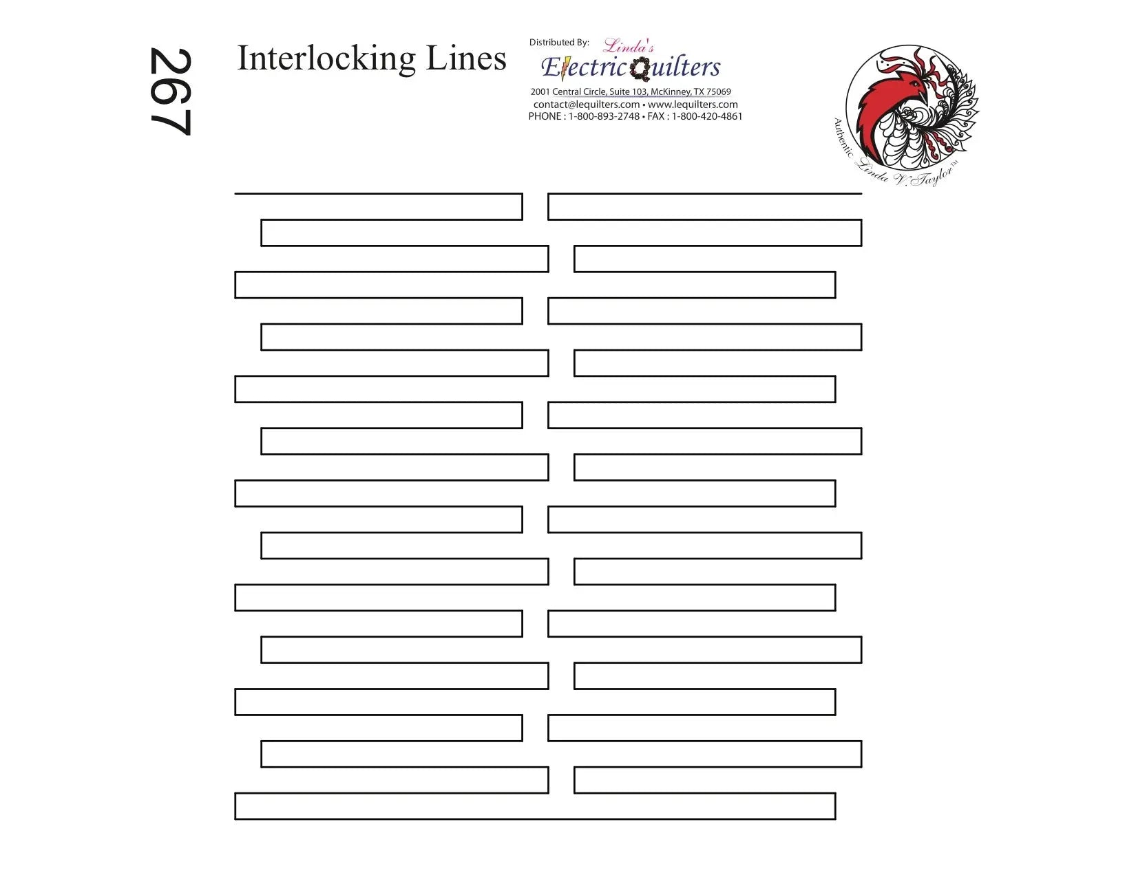 267 Interlocking Lines Pantograph by Linda V. Taylor - Linda's Electric Quilters