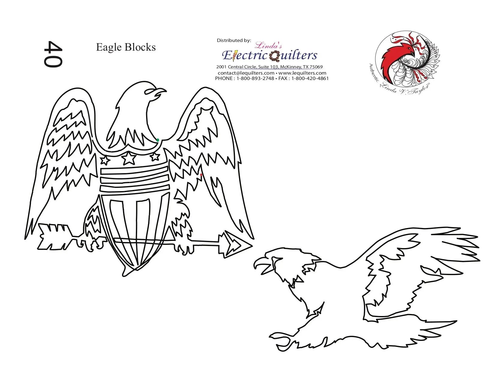 040 Eagle & Talon Blocks by Linda V. Taylor - Linda's Electric Quilters
