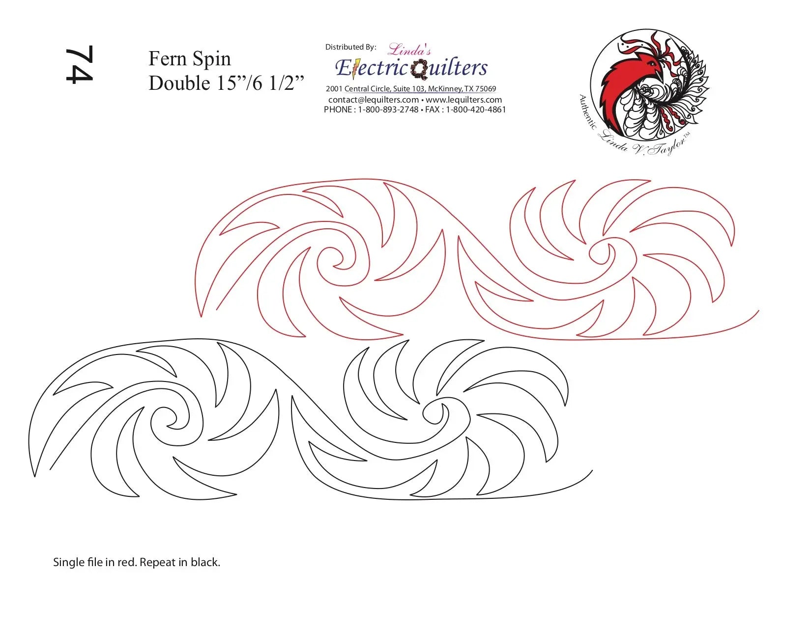 074 Fern Spin Pantograph by Linda V. Taylor - Linda's Electric Quilters