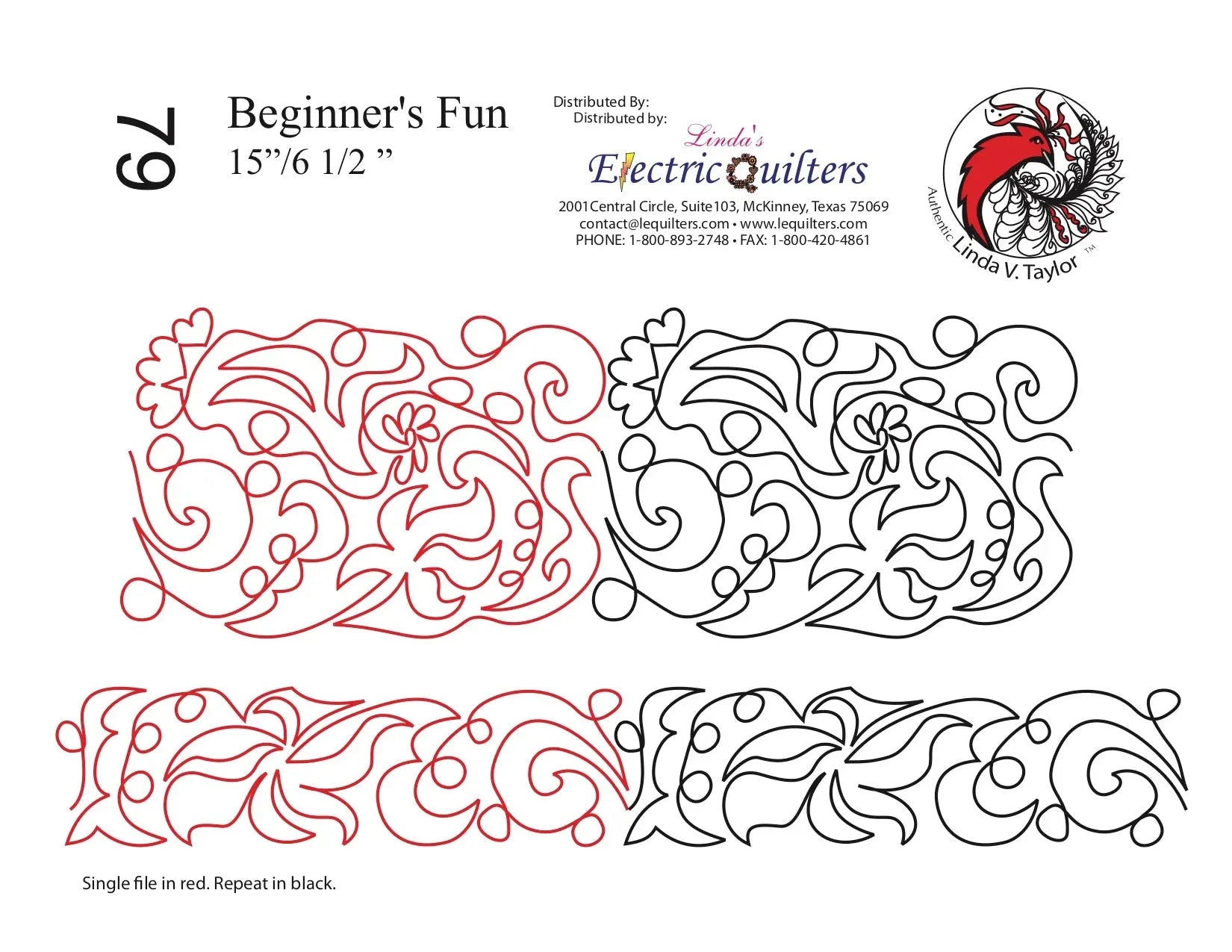 079 Beginners Fun Pantograph by Linda V. Taylor - Linda's Electric Quilters