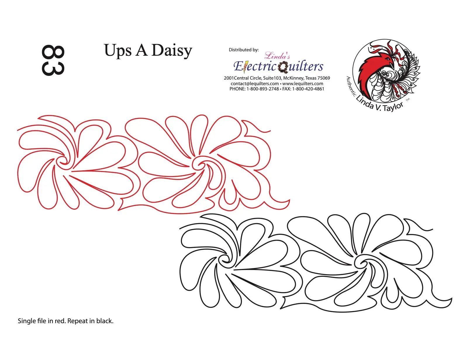 083 Ups A Daisy Pantograph by Linda V. Taylor - Linda's Electric Quilters