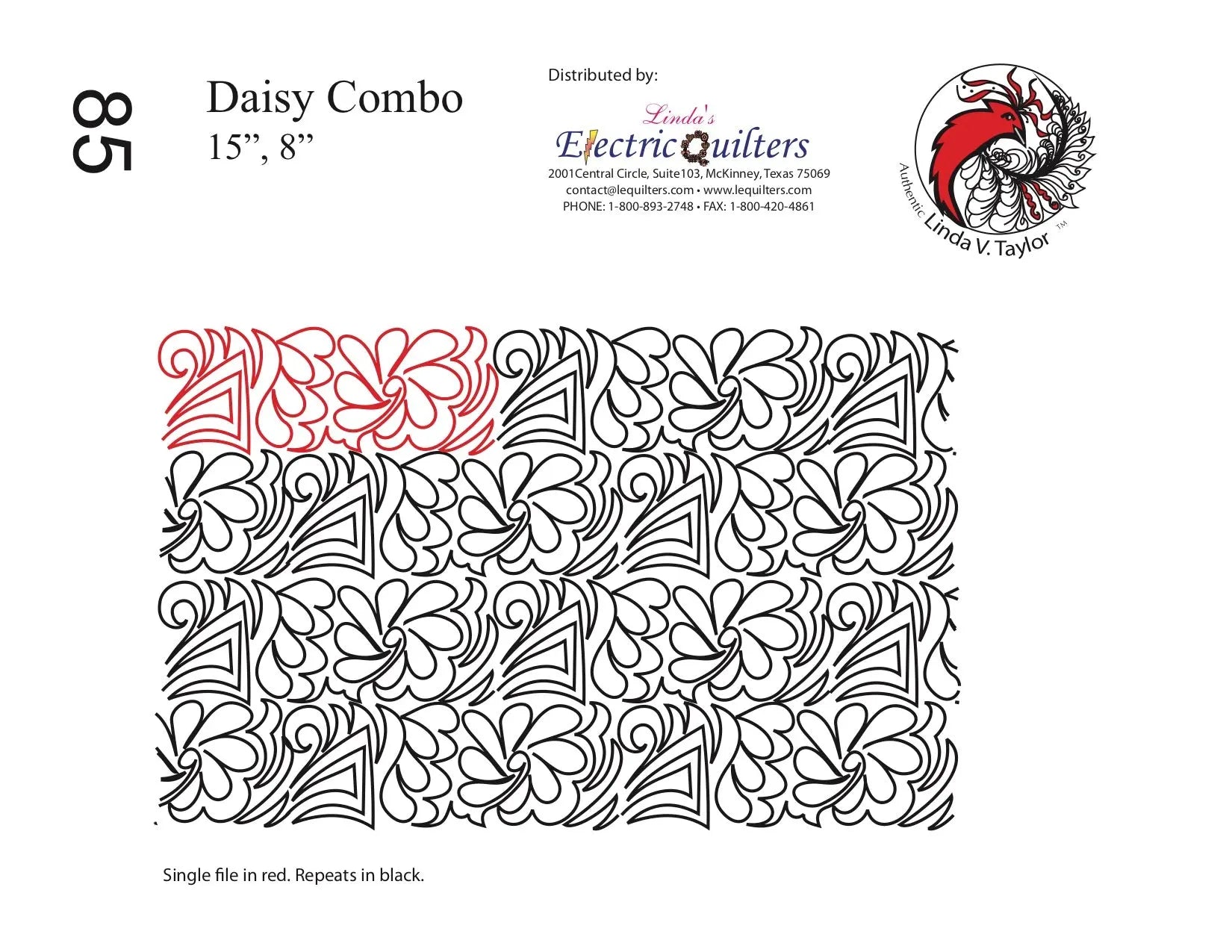 085 Daisy Combo Pantograph by Linda V. Taylor - Linda's Electric Quilters
