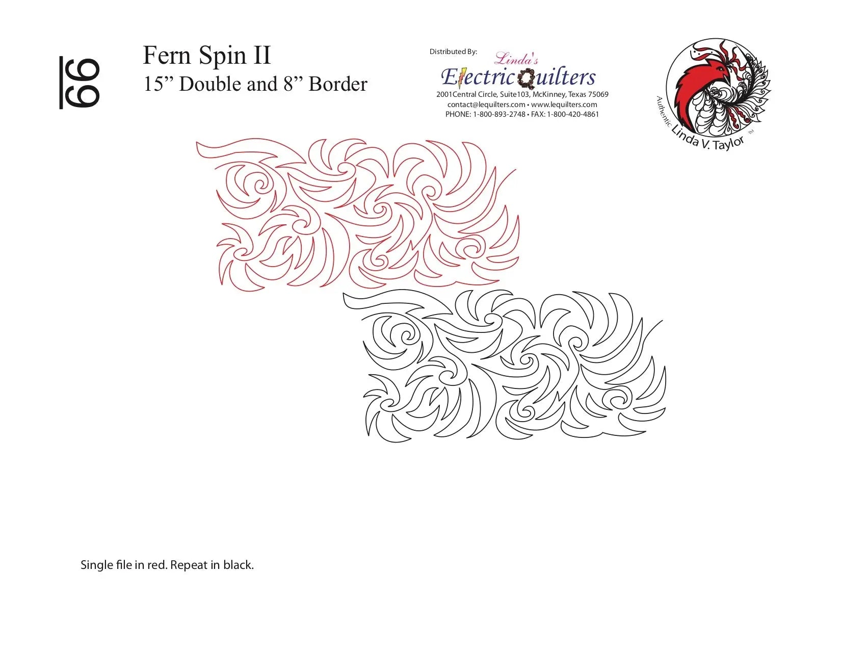 099 Fern Spin Pantograph by Linda V. Taylor - Linda's Electric Quilters