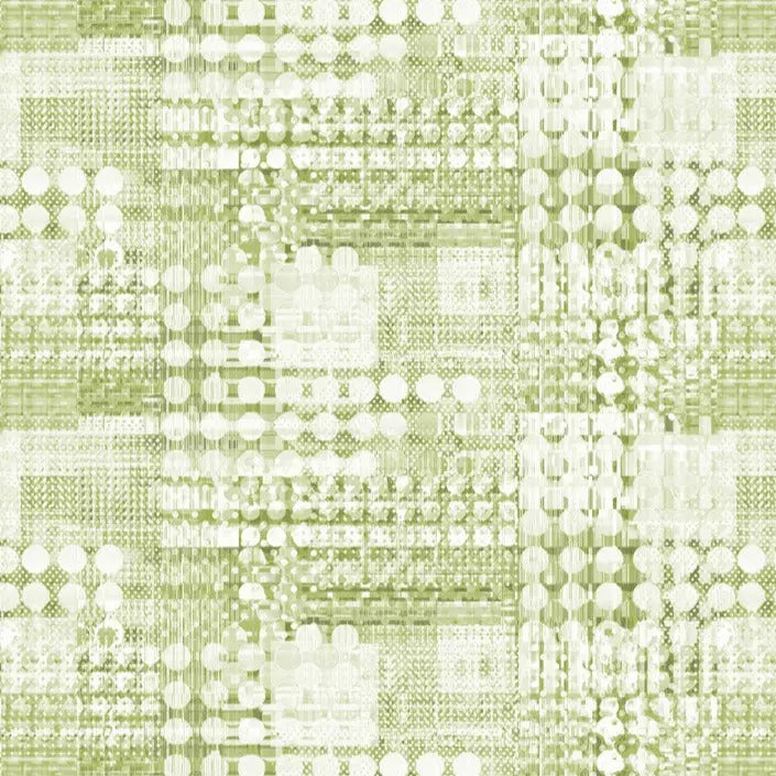 Green Mod Plaid Cotton Wideback Fabric per yard