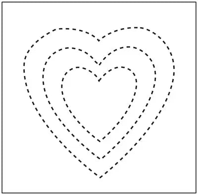 1974 Hearts 3"/5"/7" Stencil - Linda's Electric Quilters