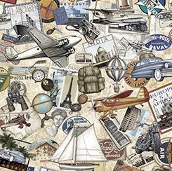 Natural Travel Wideback Cotton Fabric Per Yard Quilting Treasures Fabric