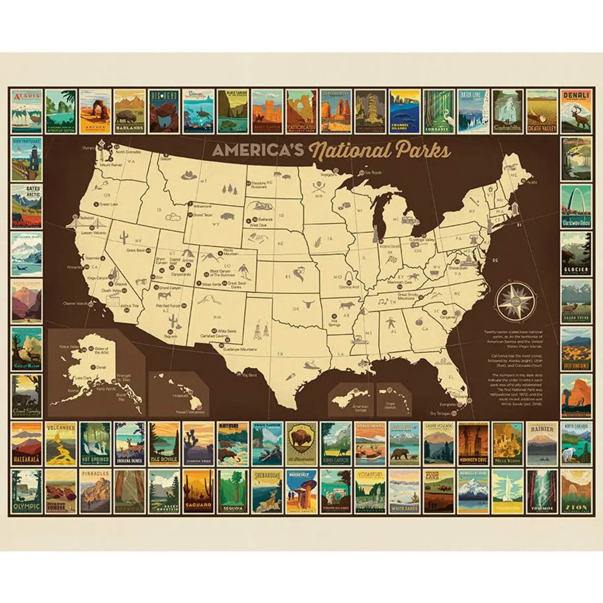 National Parks Poster Panel 36" x 43" Riley Blake Designs