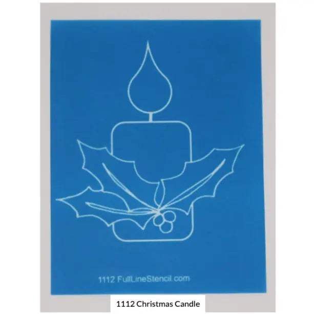 1112 Christmas Candle 4 1/2" by 4" Stencil - Linda's Electric Quilters