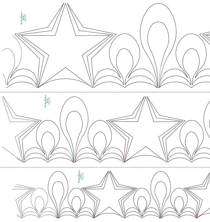 281 Star Borders Pantograph by Linda V. Taylor - Linda's Electric Quilters