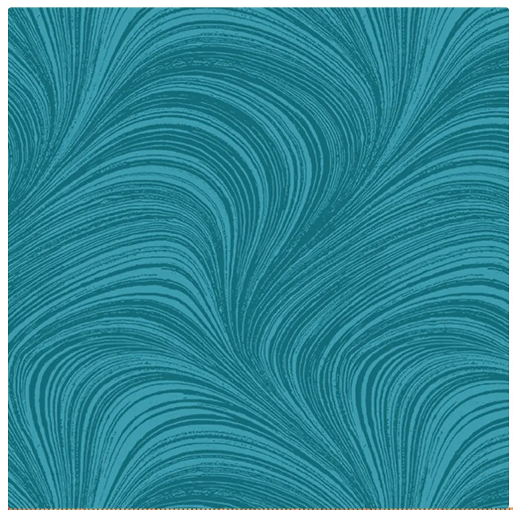 Blue Turquoise Wave Texture Flannel Wideback Fabric Per Yard Benartex