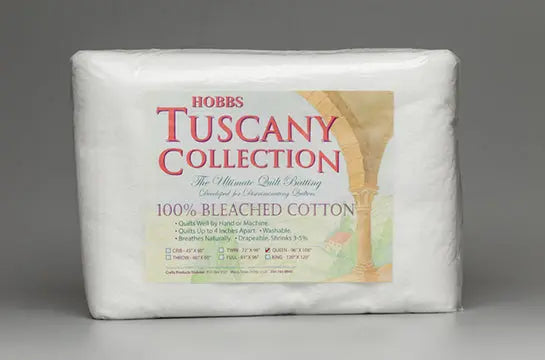 Hobbs Tuscany 100% Bleached Cotton Batting Package - Linda's Electric Quilters