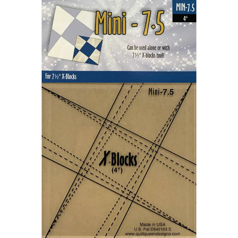 X-Block Mini 7.5 Template - Linda's Electric Quilters