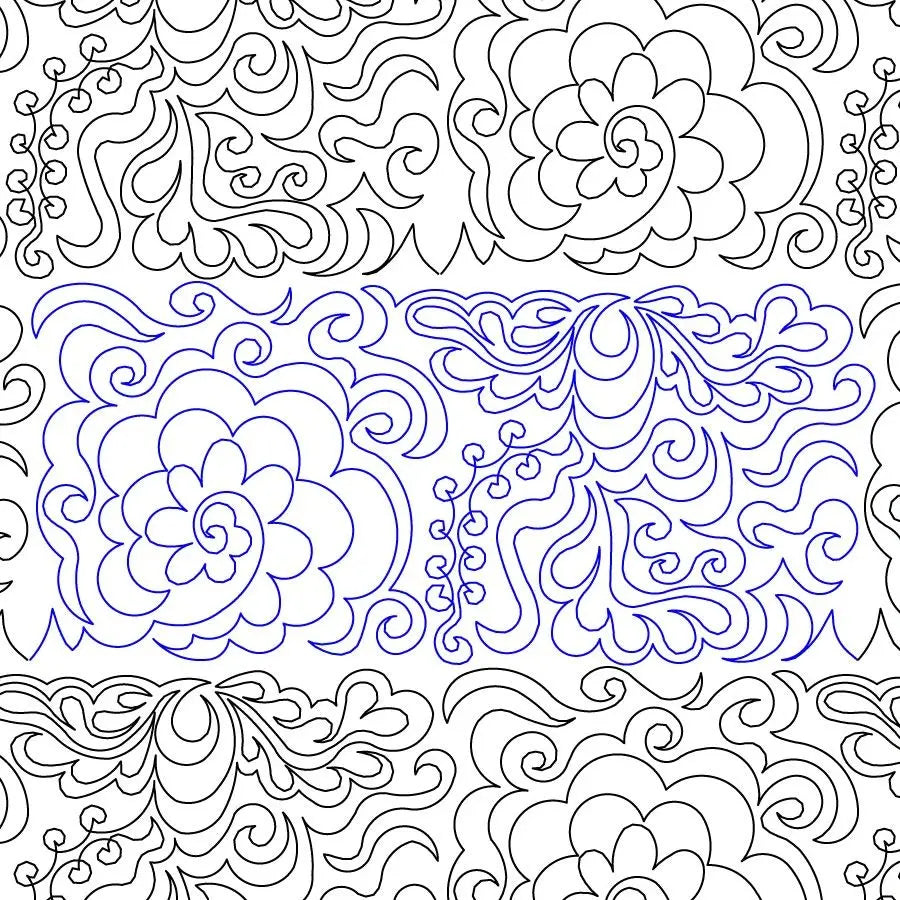 Feathered Rose 2 Digital E2E - Linda's Electric Quilters